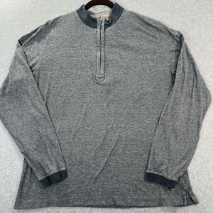 Left Coast Tee 1/4 Zip Long Sleeve blue 100% Cotton Men's X Large